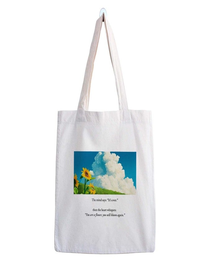 ARTBUG Tote Bag for Women, Aesthetic, Stylish, Ecofriendly, For College Girls, Office, Beach and Outings -You Will Bloom Again Printed Canvas D - 294 - Image 1
