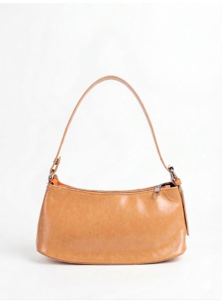 لايف ستيلاش  حقيبة كتف جلدية بتصميم مميز ZC-11 - برتقالي - Image 2