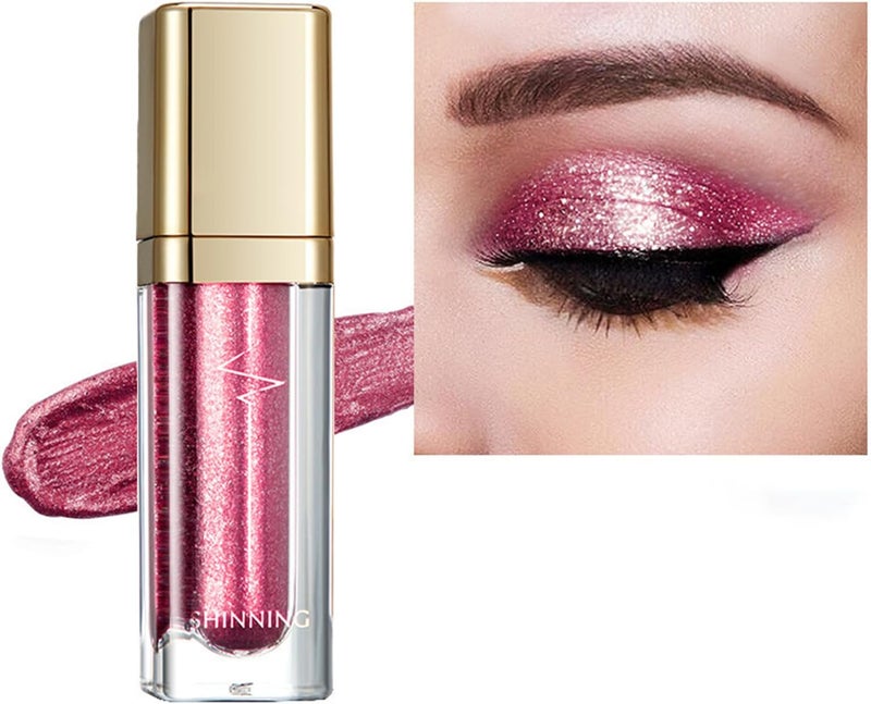 Pink Liquid Glitter Eyeshadow Palette Shimmering Gold Sparkly Cream Eyeshadow for Eye Makeup LongLasting Waterproof Eye Glitter for Parties Day Night Looks