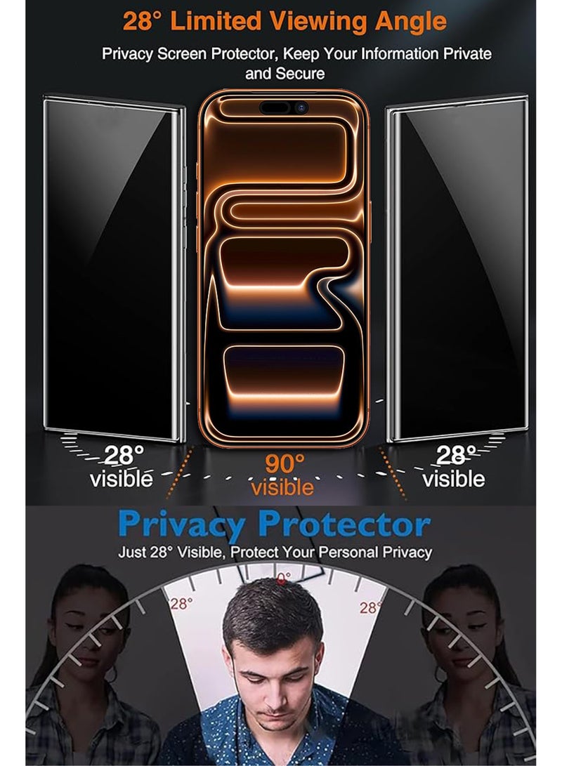 BYTER For Apple iPhone 17 Pro Max Privacy 10D Tempered Glass Screen Protector - Full Edge to Edge Coverage Anti-Spy / Anti-Peeping 9H Hardness - Image 3