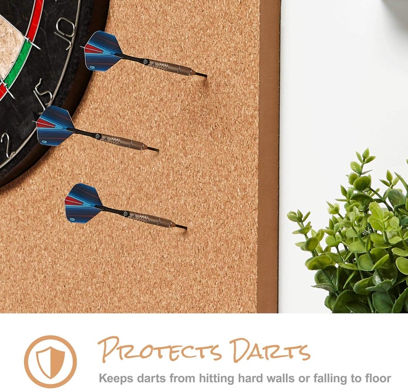Viper Defender III Cork Dartboard Surround Reversable Wall Protector, Fits 17.75" and 18" Bristle Dartboards, Compression-Fit Tool-Free Easy Mounting, Tan, Rectanglular, 45" L x 32" W x 1" Thick - Image 4