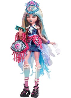 MONSTER HIGH Monster Fest Doll, Lagoona Blue With Glam Outfit & Festival Themed Accessories Like Snacks, Band Poster, Statement Bag & More  - Image 1