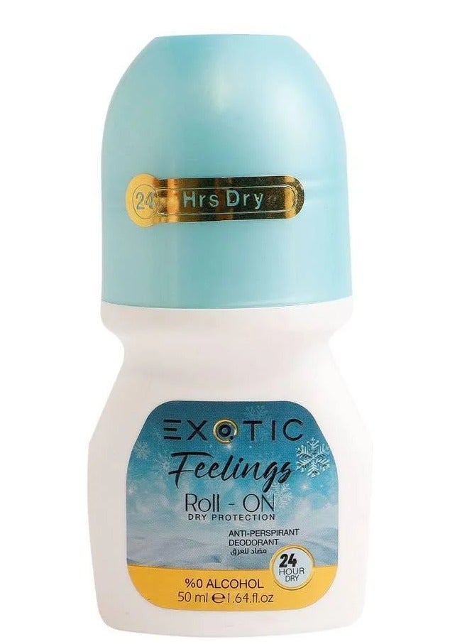 اكزوتيك مزيل عرق رول اون فيلينجس حماية 24 ساعة - 50 مل