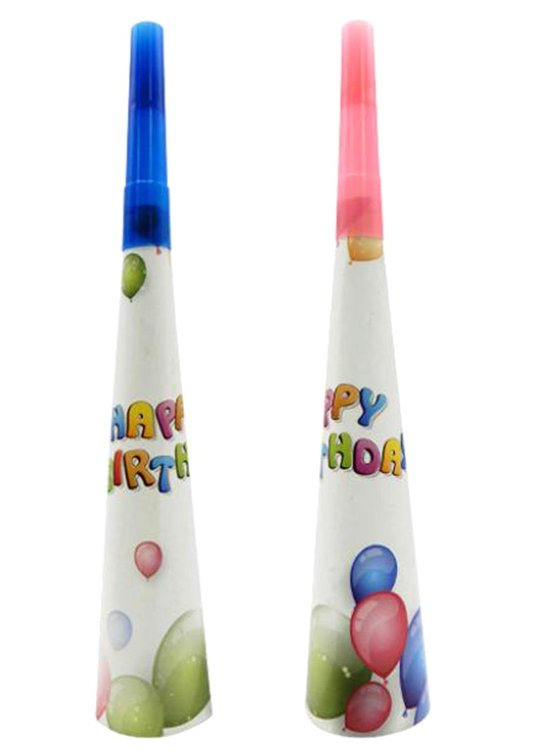 PARTY FUN 6pc Party Paper Horns 7.5inch | Noisemaker Party Blowers For Adults, Kids Birthday Party Supplies - Image 1