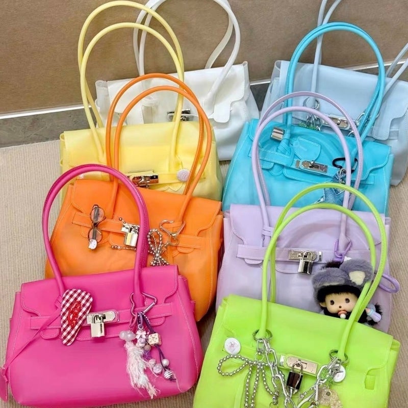 Korean Style Women's Hobo Bag, Small Shoulder Bag with Lock - Image 2