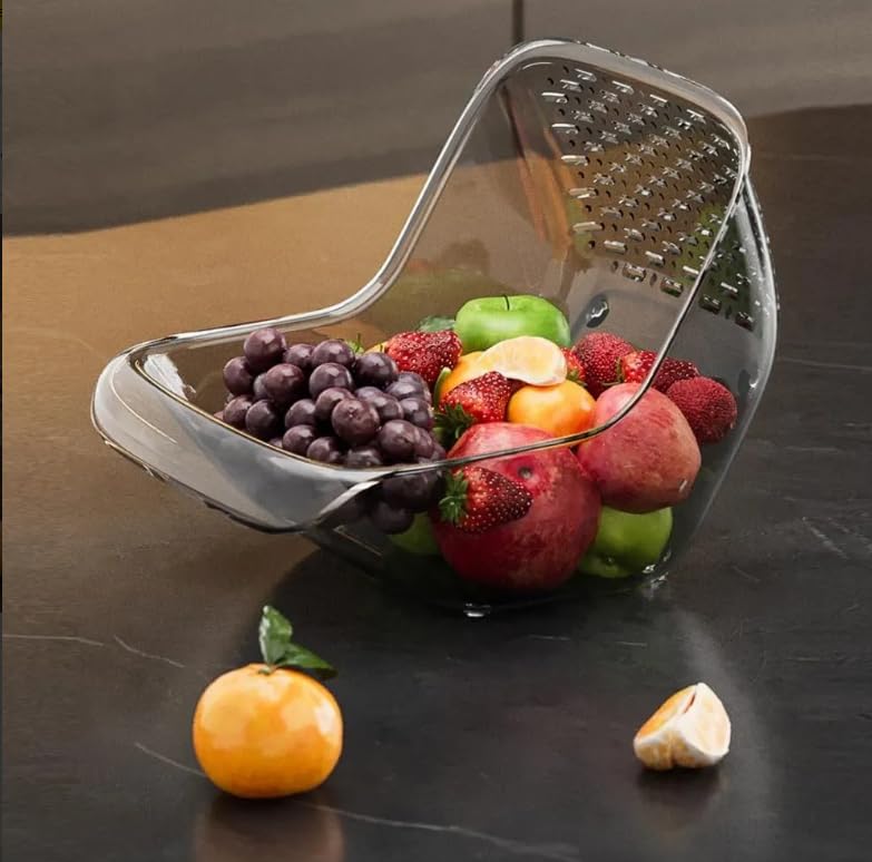 HOMENITY® - Multi-Functional Drain Basket,Fruit Strainer & Washing Basket Bowl with Kitchen Sink Food Catcher Drainer Fruit Rinser Vegetable Washing Filter Bowl - Image 5