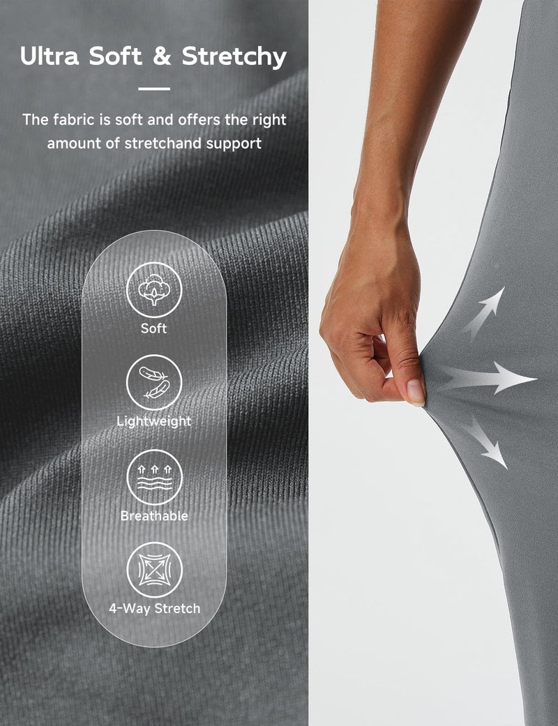 baleaf Womens Travel Pants Stretch Ankle Golf Pants with Pockets Comfy Petite Business Casual Dressy Work Slacks Dark Gray L - Image 4