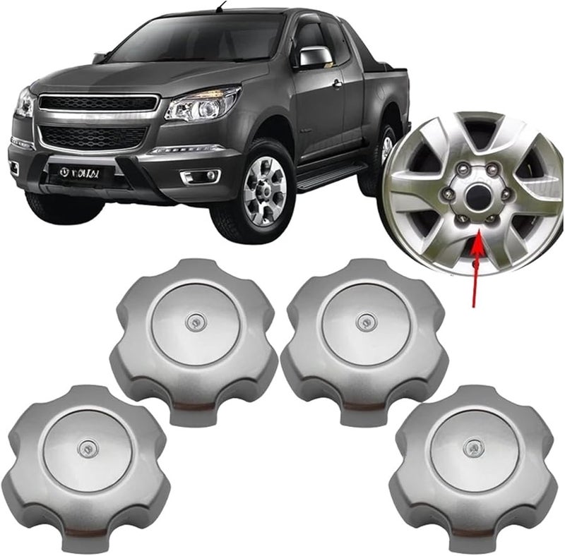 غطاء مركز العجلة الفضي المتوافق مع شيفروليه كولورادو 2012 2016 2017 4 قطع - Image 2