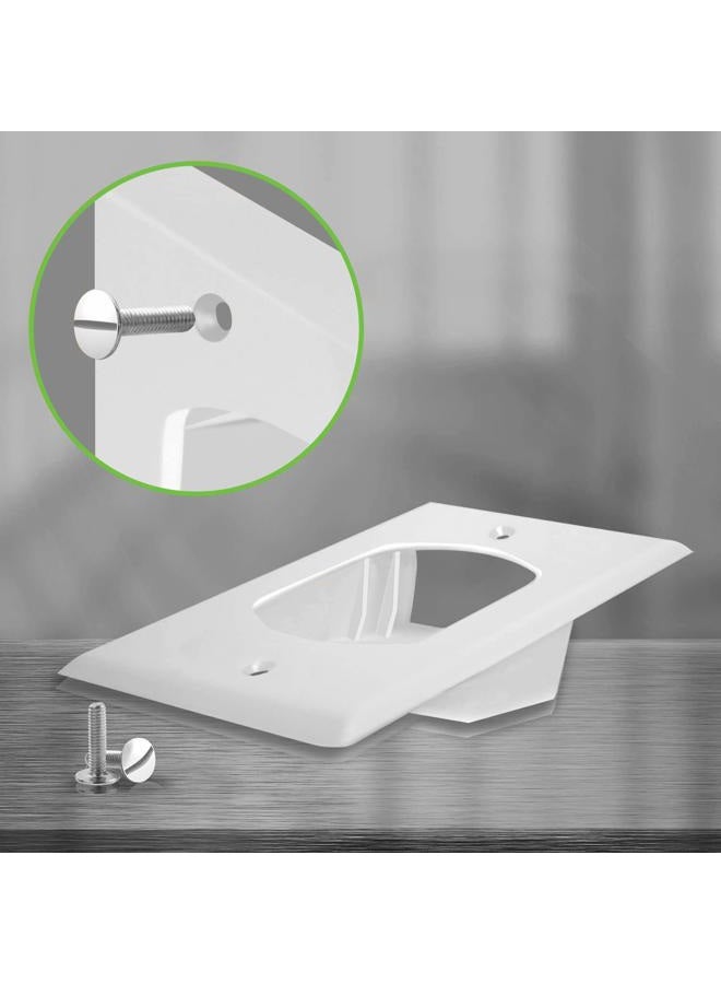 TOPGREENER Recessed Low Voltage Cable Wall Plate for Home Theaters, Size 1-Gang 4.50" x 2.75", Polycarbonate Thermoplastic, TG8881-6PCS, White (6 Pack), 6 - Image 5