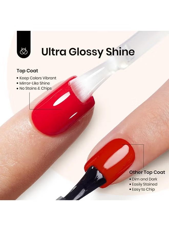 Gelish No Wipe Top Coat Base Coat Soak Off UV LED Drying Long Lasting Shiny Nail Varnish Set - Image 4
