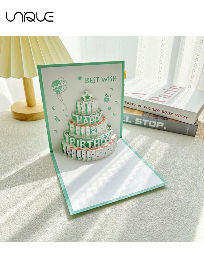 Unique 1Pcs - 3D Birthday Cards - Play Music Warm LED Light Birthday Cake Card - Music Greeting Cards Gift for Women Mom Wife Sister Girl - Image 4