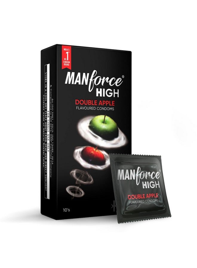Manforce High Double Apple Flavoured Condoms for Men | 10 pcs | Ultra Thin Condom | Lubricated Latex Condoms | India’s No. 1* Condom Brand for Safe Sex - Image 1