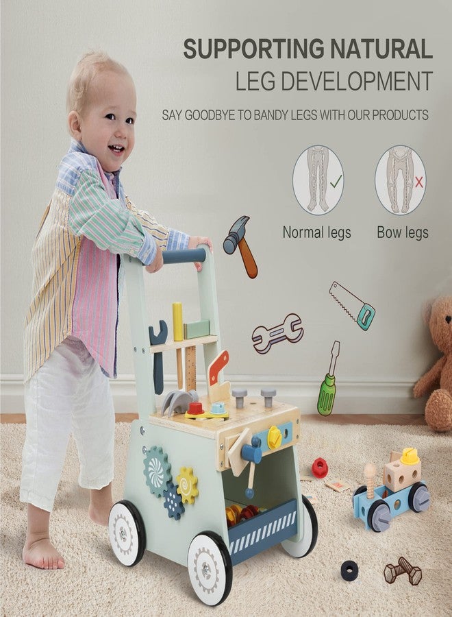 bpmfkid 2-in-1 Baby Push Walker - Wooden Push Walker and Tool Toy for Babies - Toddler Learning Activity Walker for Girls Boys 1-3 Years - Educational and Sturdy Construction - Image 3