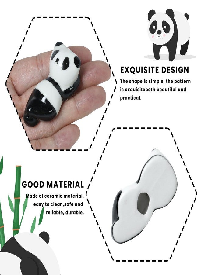 Gabrella 8 Pcs Cute Ceramic Panda Chopsticks Holder, Chopstick Rest Rack Stand Cute Chopstick Holder for Chopsticks, Forks, Spoon - Image 2