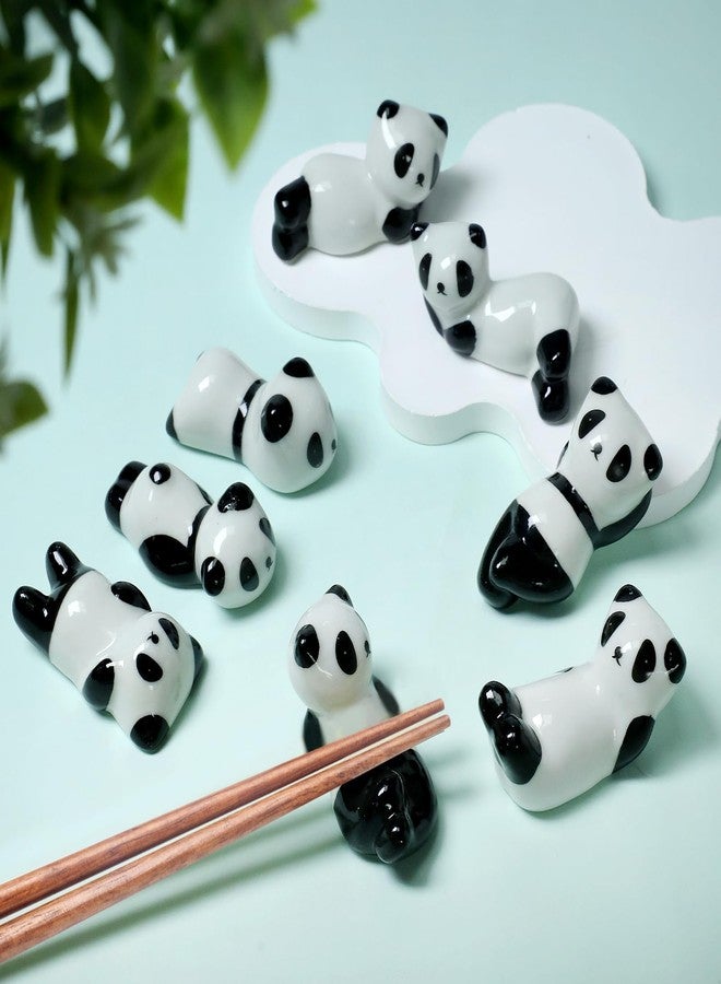 Gabrella 8 Pcs Cute Ceramic Panda Chopsticks Holder, Chopstick Rest Rack Stand Cute Chopstick Holder for Chopsticks, Forks, Spoon - Image 5