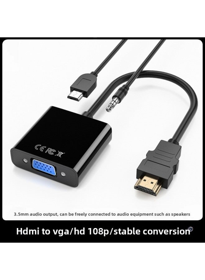 HDMI To VGA HD Conversion Cable HDTV To VGA Adapter Monitor Computer Projector HD /VGA-Colour:Hdmi/vga With Audio White - Image 2