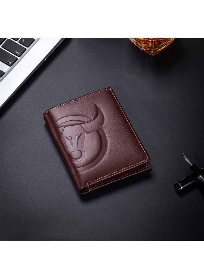 CONTACTS Contacts Slim Wallet for Men RFID Blocking Genuine Leather Minimalist Front Pocket Wallets for Men - Brown…  - Image 2