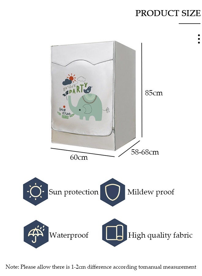 DUNISO Thick Fabric Washing Machine Cover Waterproof Dustproof Sunscreen Durable Washer Cover with Smooth Zipper and Velcro for Laundry Kitchen Home XL - Image 5