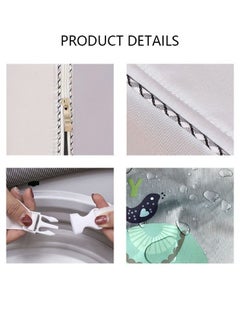 DUNISO Thick Fabric Washing Machine Cover Waterproof Dustproof Sunscreen Durable Washer Cover with Smooth Zipper and Velcro for Laundry Kitchen Home XL  - Image 5
