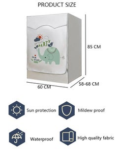 DUNISO Thick Fabric Washing Machine Cover Waterproof Dustproof Sunscreen Durable Washer Cover with Smooth Zipper and Velcro for Laundry Kitchen Home XL  - Image 4