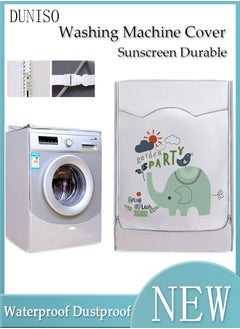 DUNISO Thick Fabric Washing Machine Cover Waterproof Dustproof Sunscreen Durable Washer Cover with Smooth Zipper and Velcro for Laundry Kitchen Home XL  - Image 1