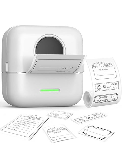 Label Maker Portable Bluetooth Thermal Printer For Ios Android Smartphone With 1 Rolls Printing Paper Suitable For Home Supermarket Store Office Use