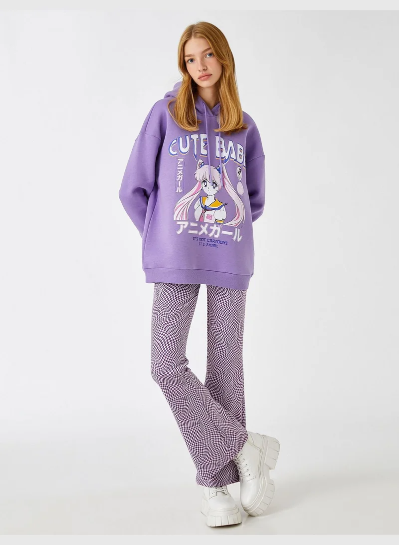 KOTON Oversized Sweatshirt Anime Printed