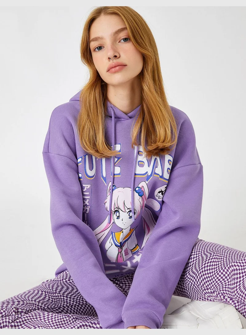 KOTON Oversized Sweatshirt Anime Printed