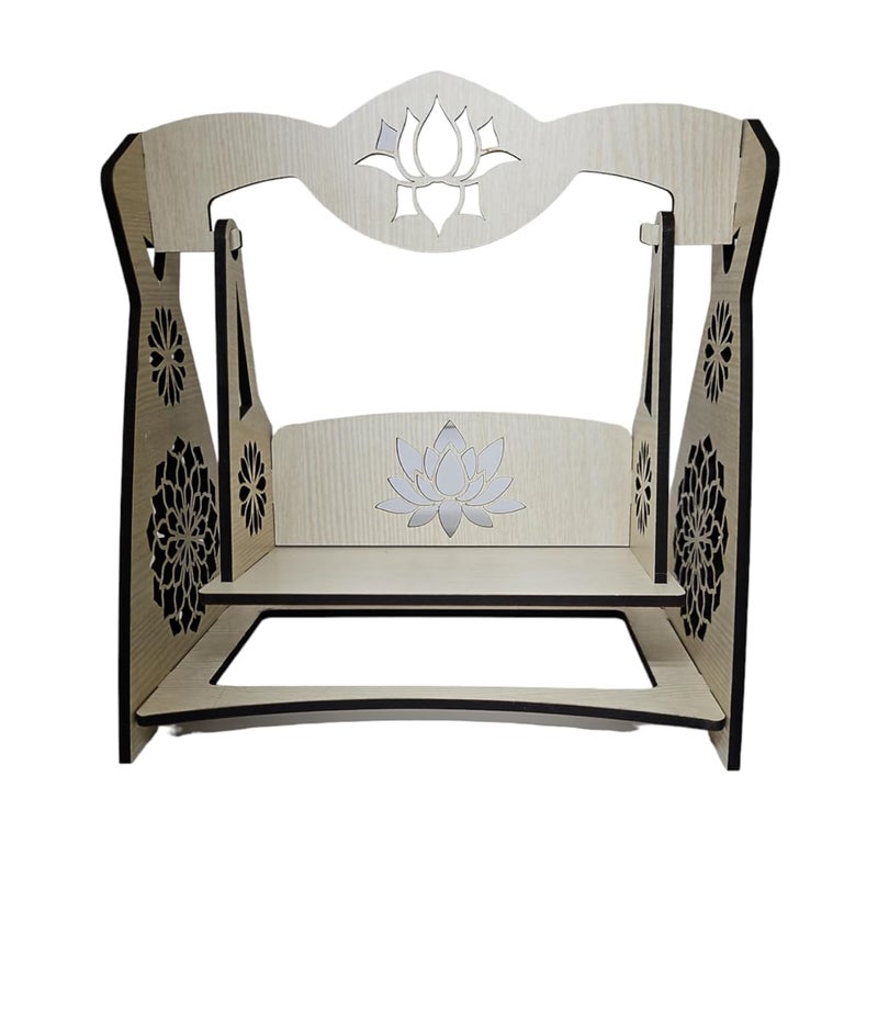 AARGKRAFT Handcrafted MDF Wooden JhoolaJhulaHindola for Krishna JanmashtamiBal GopalLadoo GopalKaanha - Image 1