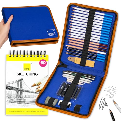 COLOUR BLOCK Drawing Pencils & Kits-Art Supplies for Kids, Teens, Adults-Colored Pencils, Charcoal, Pastels, Sketch Books for Artists, Anime Drawing, Architecture - Image 1