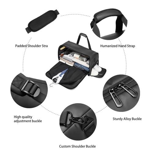 Moulyan Garment Bags for Travel,45L Carry on Convertible Garment Duffle bag for Men Women - 3 in 1 Hanging Suit Travel Bag with Shoulder Strap - Image 3