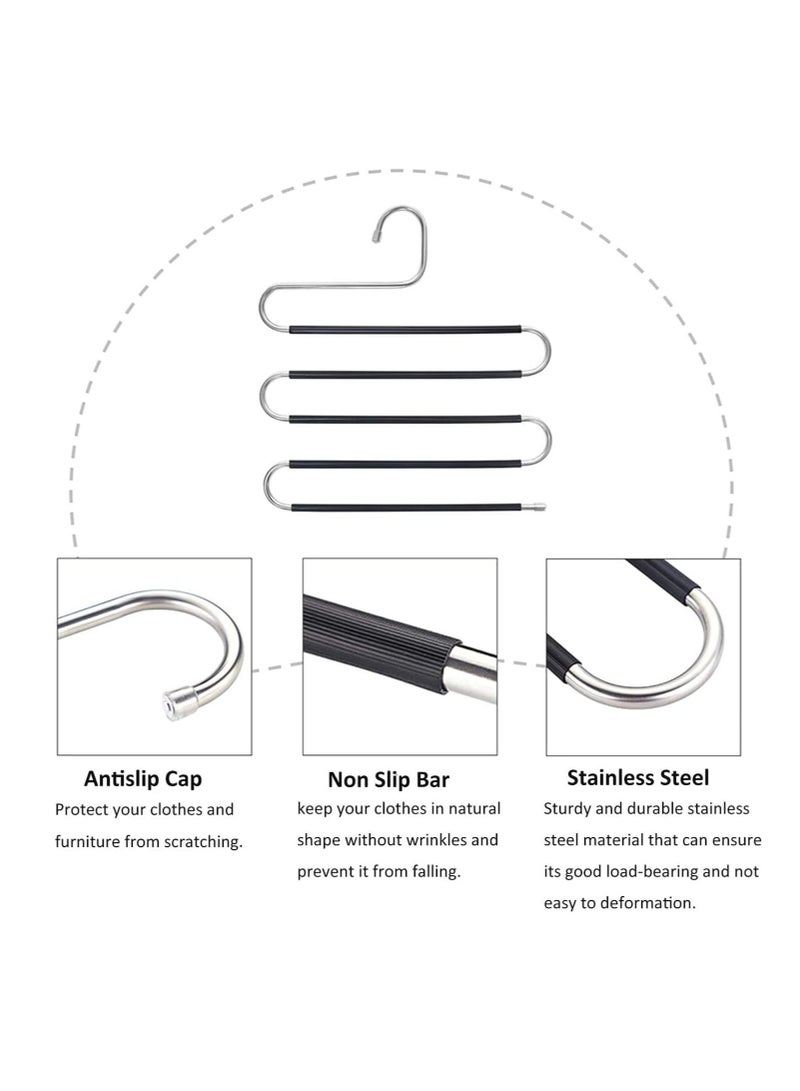 DUSALA Pants Hangers S Shaped Non Slip Space Saving Pants Hangers Trouser Hangers Stainless Steel Metal Multilayer Pants Hangers Closet Storage for Pants Jeans Shirts Scarfs Ties (3 Packs) - Image 5