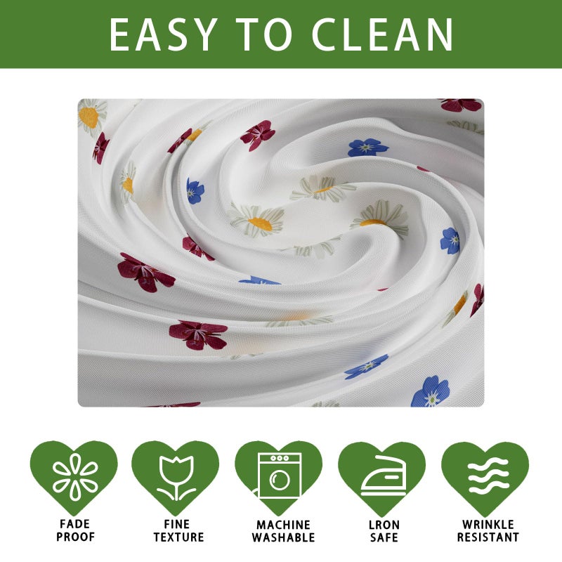 XCHI Wildflowers Daisy Hummingbirds Spring Tablecloth Rectangle Summer Table Cloth Washable Table Covers for Indoor Dining Home Party Decorations 60x84 Inch - Image 4
