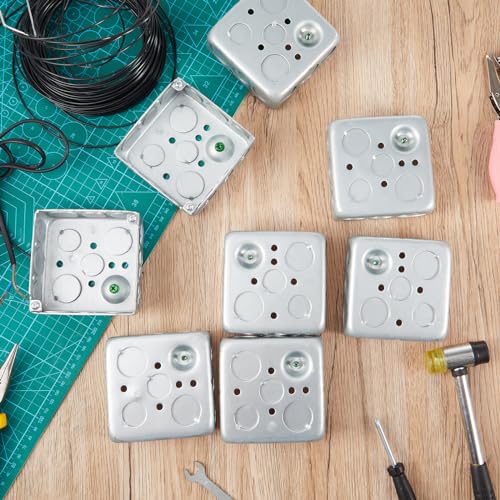 Copkim Metal Electrical Junction Box Deep Square Electrical Box Silver Galvanized Steel Drawn Construction (4 x 4 x 1-1/2 Inch,Classic,8 Pcs) - Image 4