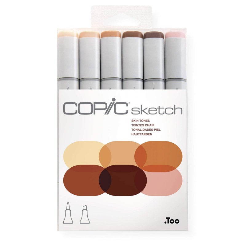 Copic Markers 6-Piece Broad Sketch Set, Skin Tones I - Image 4
