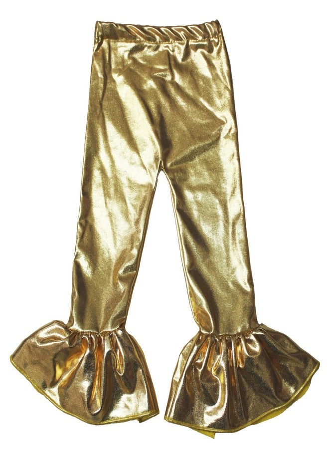 Petitebella Bling Solid Color Bell Bottoms Girl Pants Nb-8y (Gold, 6-12 Months)