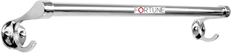 FORTUNE Stainless Steel Hook Towel Rod 18 inch Towel Holder Rod for Bathroom | Kitchen | Living Room (Pack of 1) - Image 1