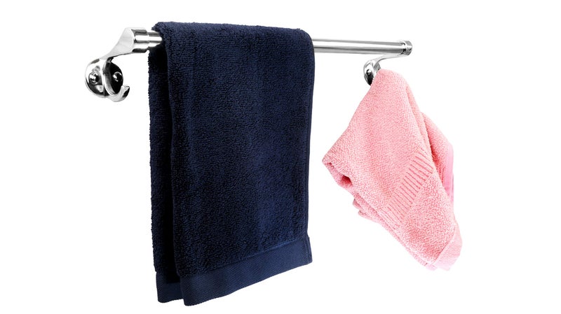 FORTUNE Stainless Steel Hook Towel Rod 18 inch Towel Holder Rod for Bathroom | Kitchen | Living Room (Pack of 1) - Image 4