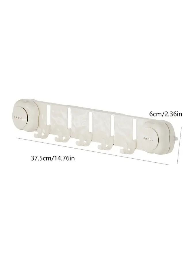 Cream White Rotatable Suction Cup Hook Wall Mounted Bathroom Organizer For Towels - Image 5
