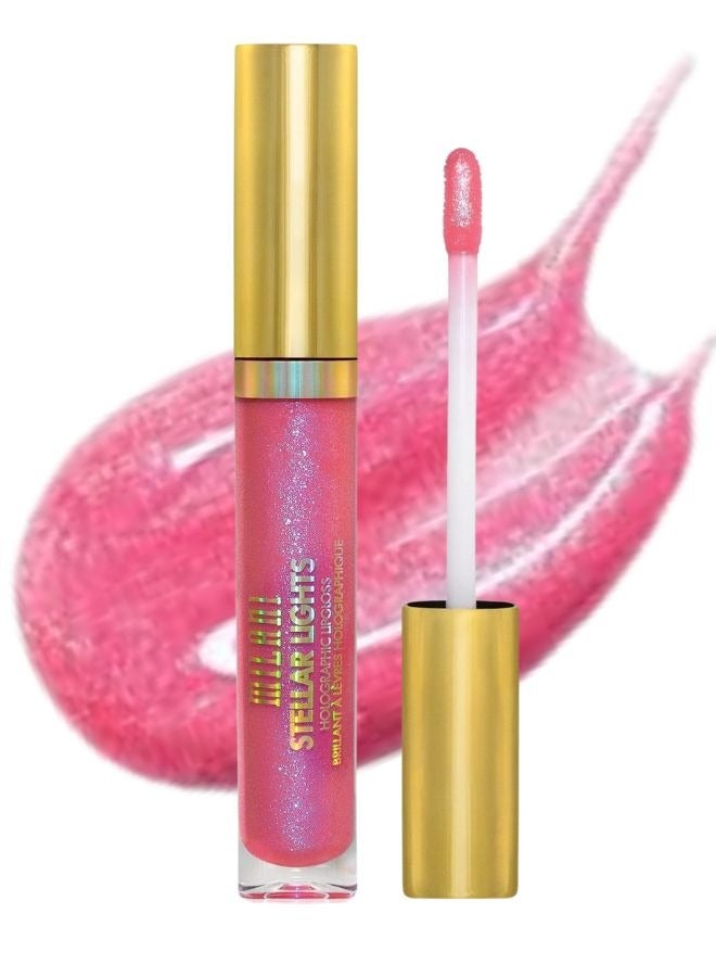 Milani Stellar Lights Holographic Lip Gloss #04 Prismatic Pink – High-Shine, Multi-Dimensional Finish | Lightweight, Non-Sticky Formula | 6ml - Image 1