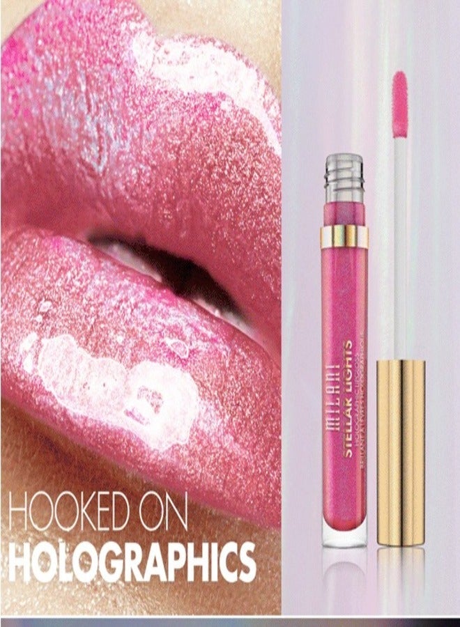 Milani Stellar Lights Holographic Lip Gloss #04 Prismatic Pink – High-Shine, Multi-Dimensional Finish | Lightweight, Non-Sticky Formula | 6ml - Image 2