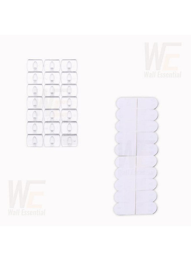 Wall Essential Wall Essential Adhesive Wall Hooks for Wires and Lighting Wires Hanging Plastic Utility Hooks - Pack of 40 Pcs, Damage-Free Hanging,One Pcs Can Hold Up to 200 Gram, (40 Pcs,Crystal, Size: Small) - Image 2