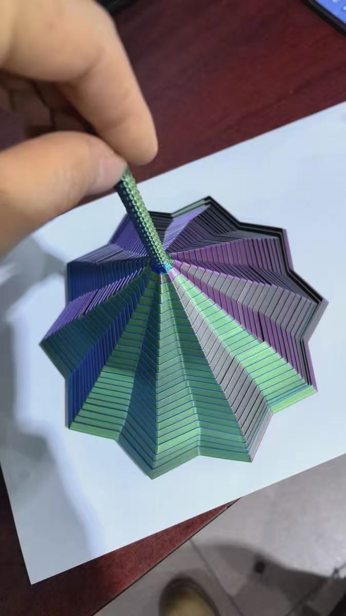 general 12cm 3D Printed Decagonal Radish Tower Finger Stress Relief Spiral Toy for Children - Image 5