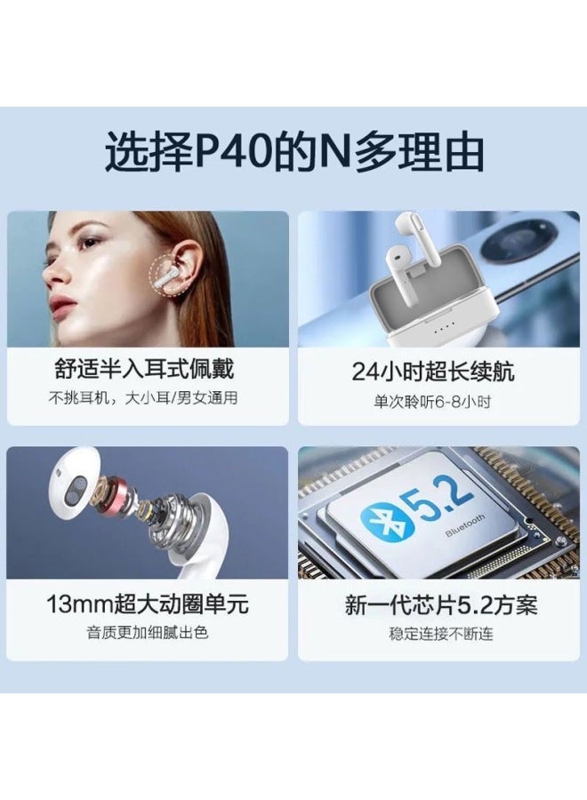 Neutral Tws Semi-in-ear Wireless Bluetooth Headset Double Microphone Intelligent Noise Reduction Game Low Latency Sports Long Endurance Private Model - Image 2