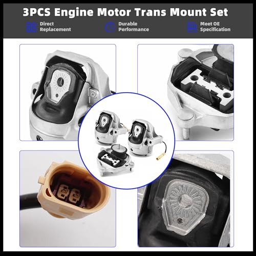 Generic 3PCS Engine Motor Trans Mount Set Compatible with Audi A4 2009-2012, A4 Quattro 2009-2016, A5 2010-2012, A5 Quattro 2008-2009 & 2013-2017 Replace# 8K0199381C 8R0199381E - Image 5