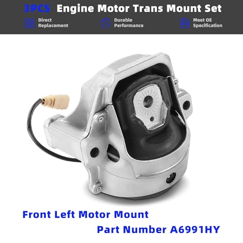 Generic 3PCS Engine Motor Trans Mount Set Compatible with Audi A4 2009-2012, A4 Quattro 2009-2016, A5 2010-2012, A5 Quattro 2008-2009 & 2013-2017 Replace# 8K0199381C 8R0199381E - Image 3