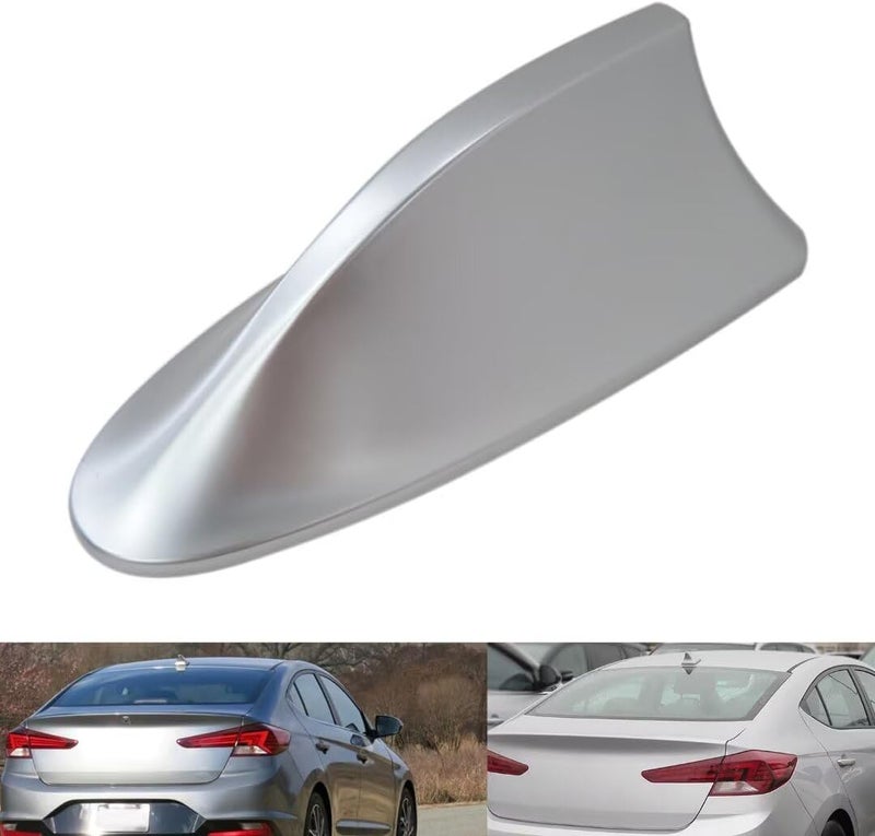Medium weight Premium Silver Universal Shark Fin Roof Antenna Cover AM/FM Antenna Upgrade for Hyundai Sonata Hybrid SEL Sedan 4-Door 2.0L 1999CC l4 Full Hybrid EV-Gas (FHEV) DOHC Naturally Aspirated 2020 General standard crafted - Image 4