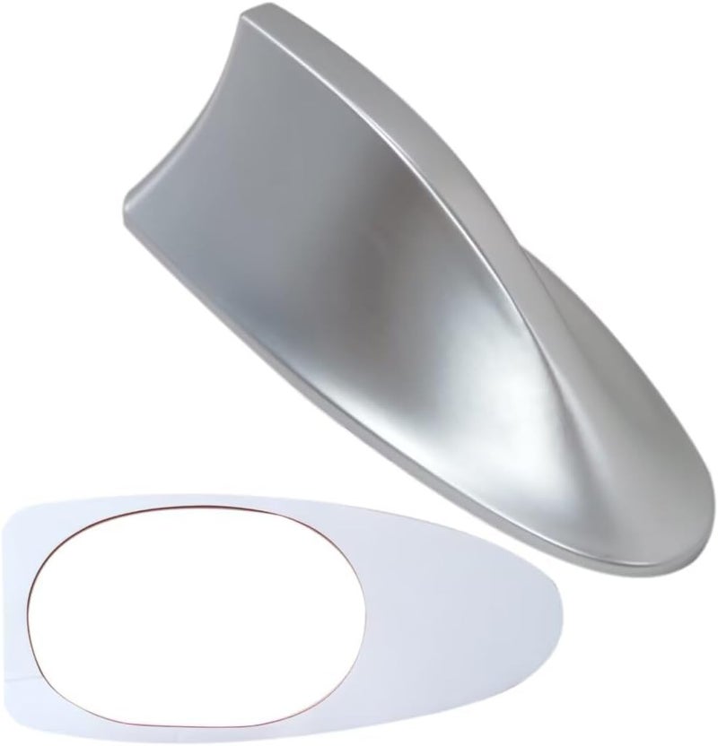 Medium weight Premium Silver Universal Shark Fin Roof Antenna Cover AM/FM Antenna Upgrade for Hyundai Sonata Hybrid SEL Sedan 4-Door 2.0L 1999CC l4 Full Hybrid EV-Gas (FHEV) DOHC Naturally Aspirated 2020 General standard crafted - Image 2