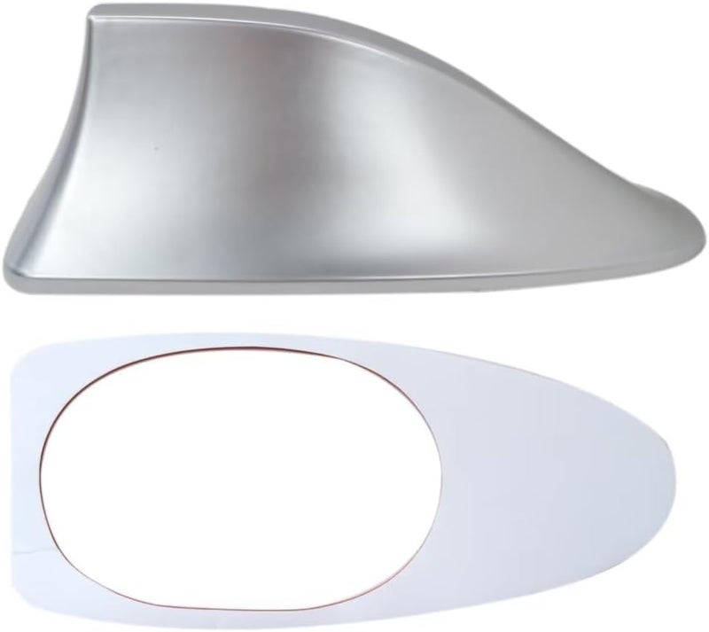 Medium weight Premium Silver Universal Shark Fin Roof Antenna Cover AM/FM Antenna Upgrade for Hyundai Sonata Hybrid SEL Sedan 4-Door 2.0L 1999CC l4 Full Hybrid EV-Gas (FHEV) DOHC Naturally Aspirated 2020 General standard crafted - Image 1