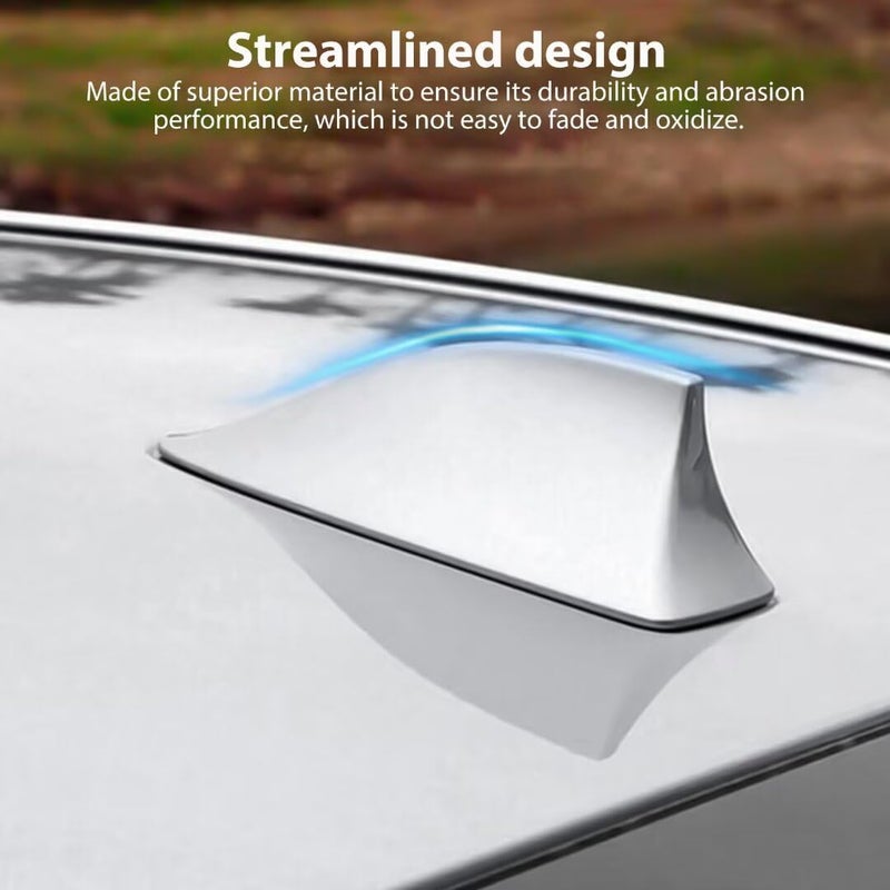 Medium weight Premium Silver Universal Shark Fin Roof Antenna Cover AM/FM Antenna Upgrade for Hyundai Sonata Hybrid SEL Sedan 4-Door 2.0L 1999CC l4 Full Hybrid EV-Gas (FHEV) DOHC Naturally Aspirated 2020 General standard crafted - Image 5